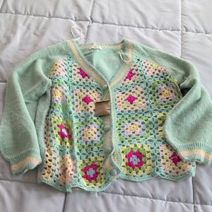 Umgee Pastel Crochet Cardigan Sweater